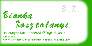 bianka kosztolanyi business card